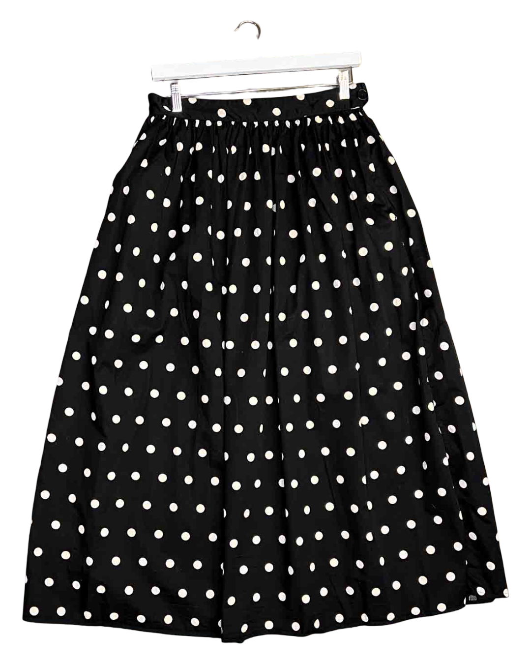 Size L | Kowtow Organic Cotton Polkadot Midi Skirt