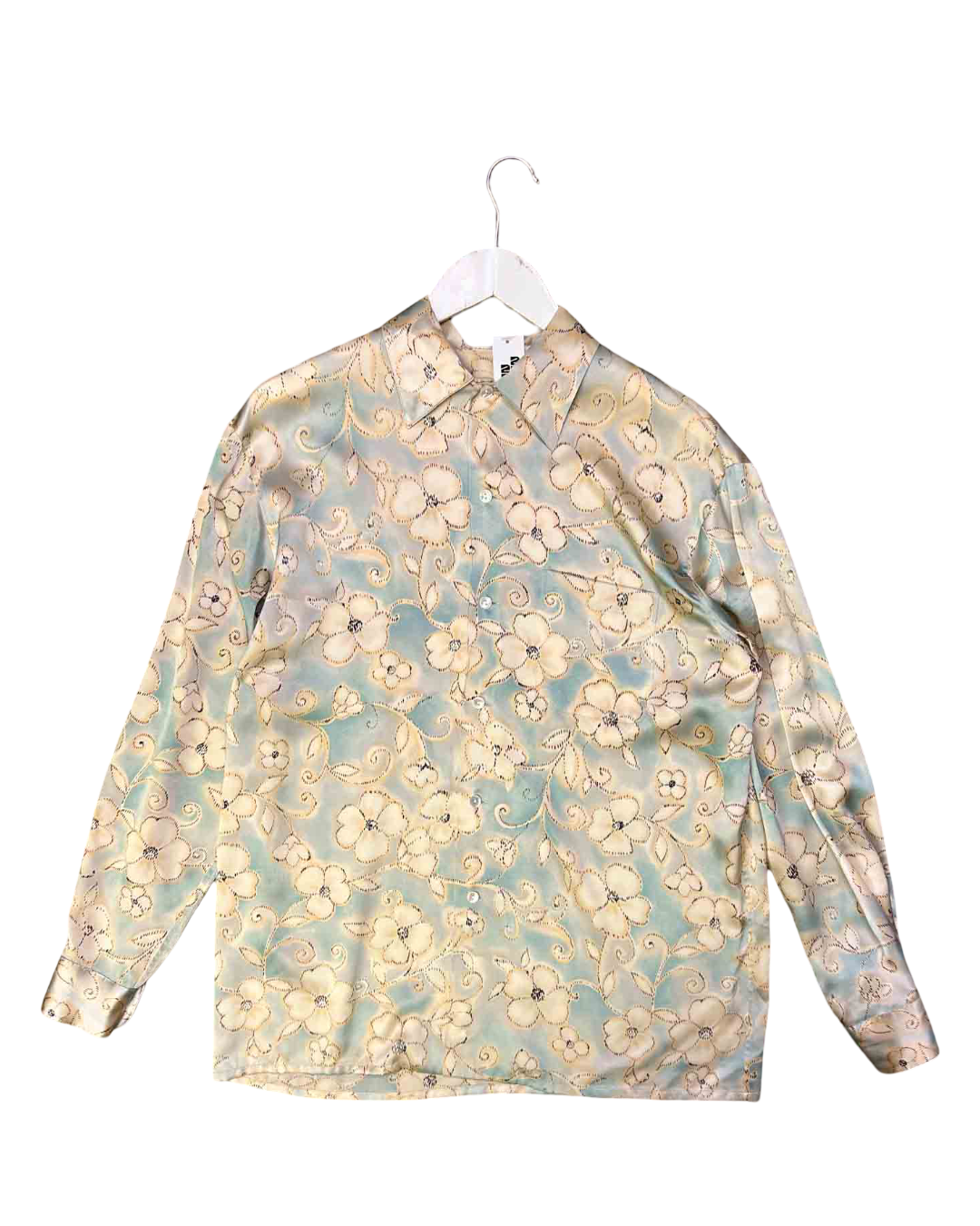 Size L | Equipment Blue Floral Silk Shirt