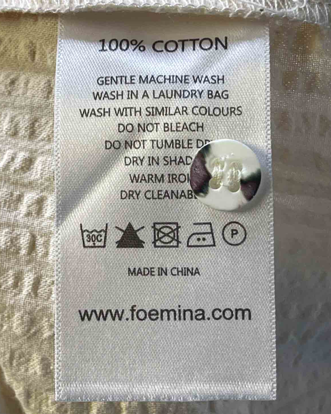 Size 16 (XXL) |  Foemina Seersucker Ecru Top