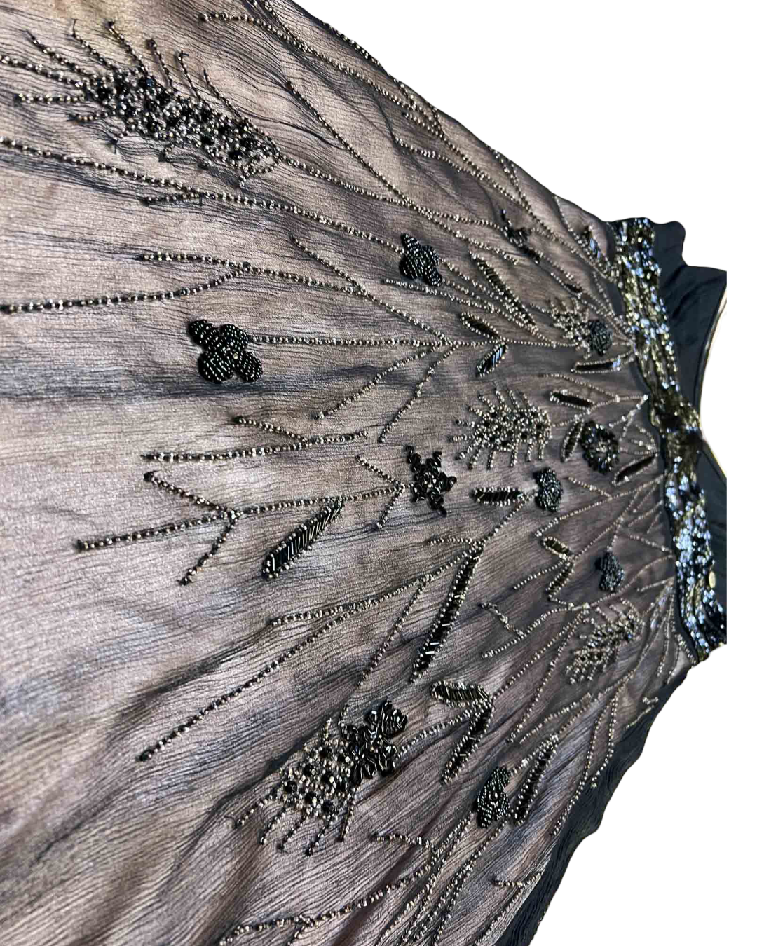 Size M | Galliano Beaded Silk Slip Mini Dress