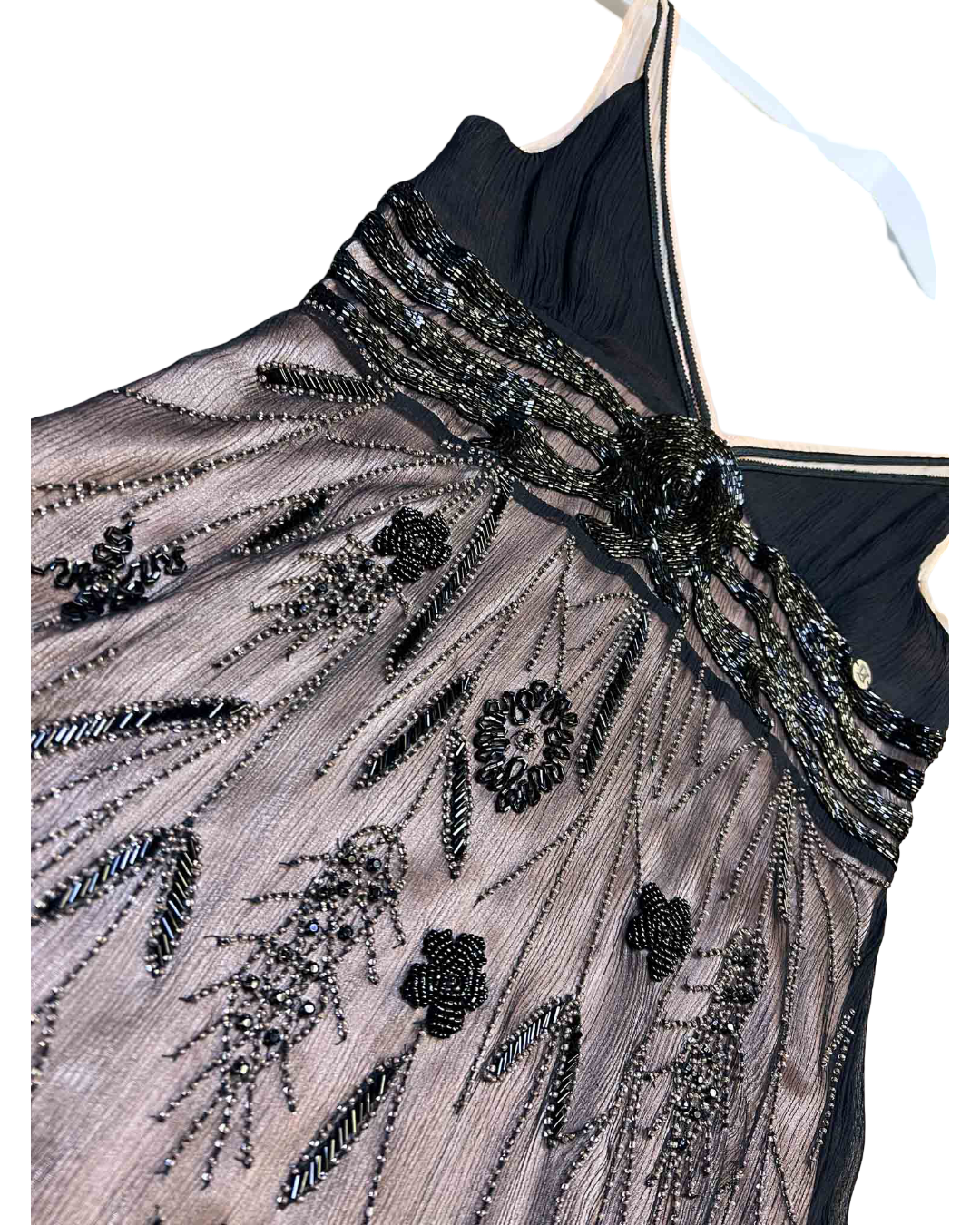 Size M | Galliano Beaded Silk Slip Mini Dress