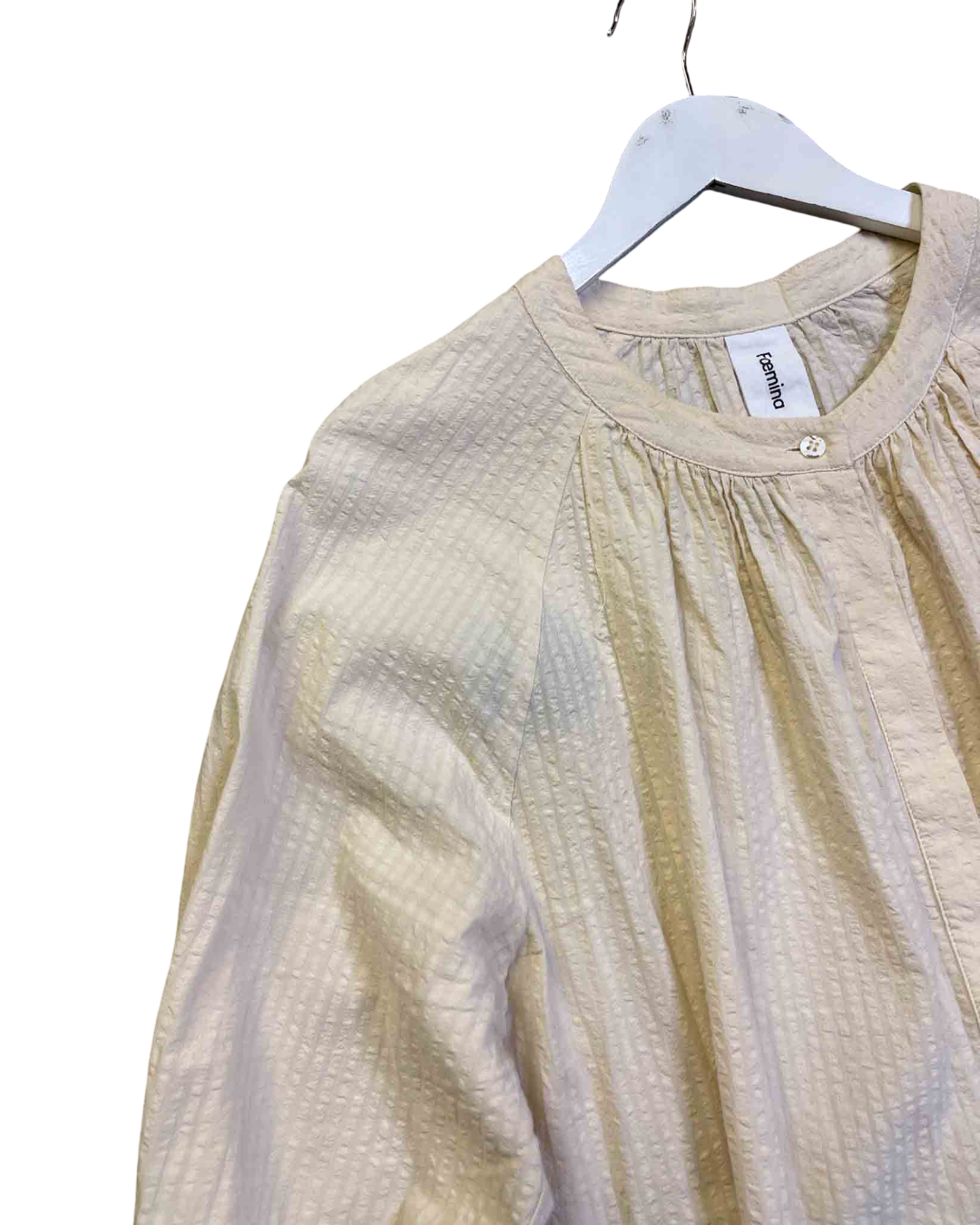 Size 16 (XXL) |  Foemina Seersucker Ecru Top