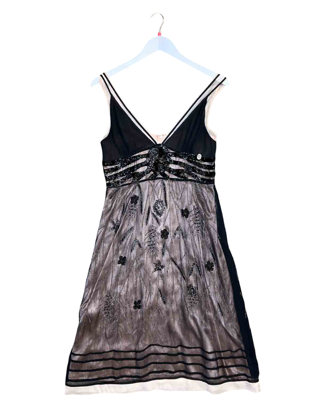 Size M | Galliano Beaded Silk Slip Mini Dress