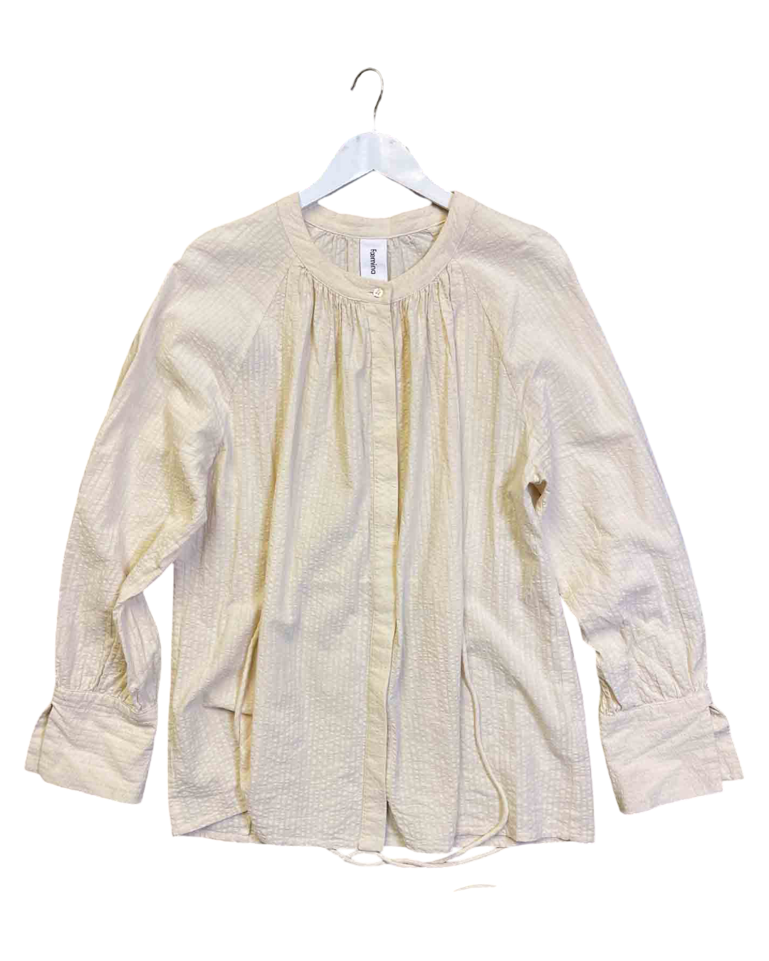 Size 16 (XXL) |  Foemina Seersucker Ecru Top