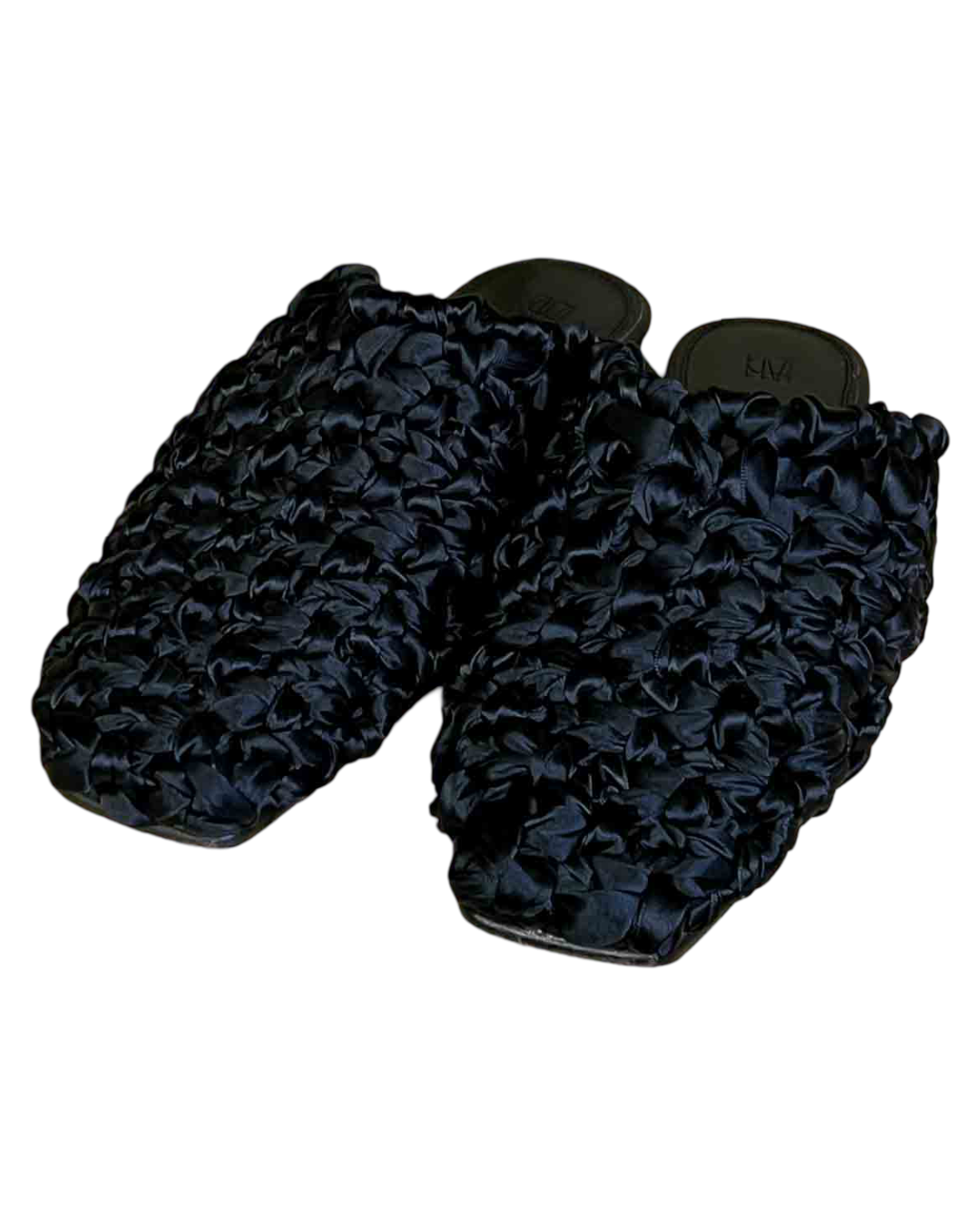 Size 39 | Camilla & Marc Black Braided Ribbon Mules