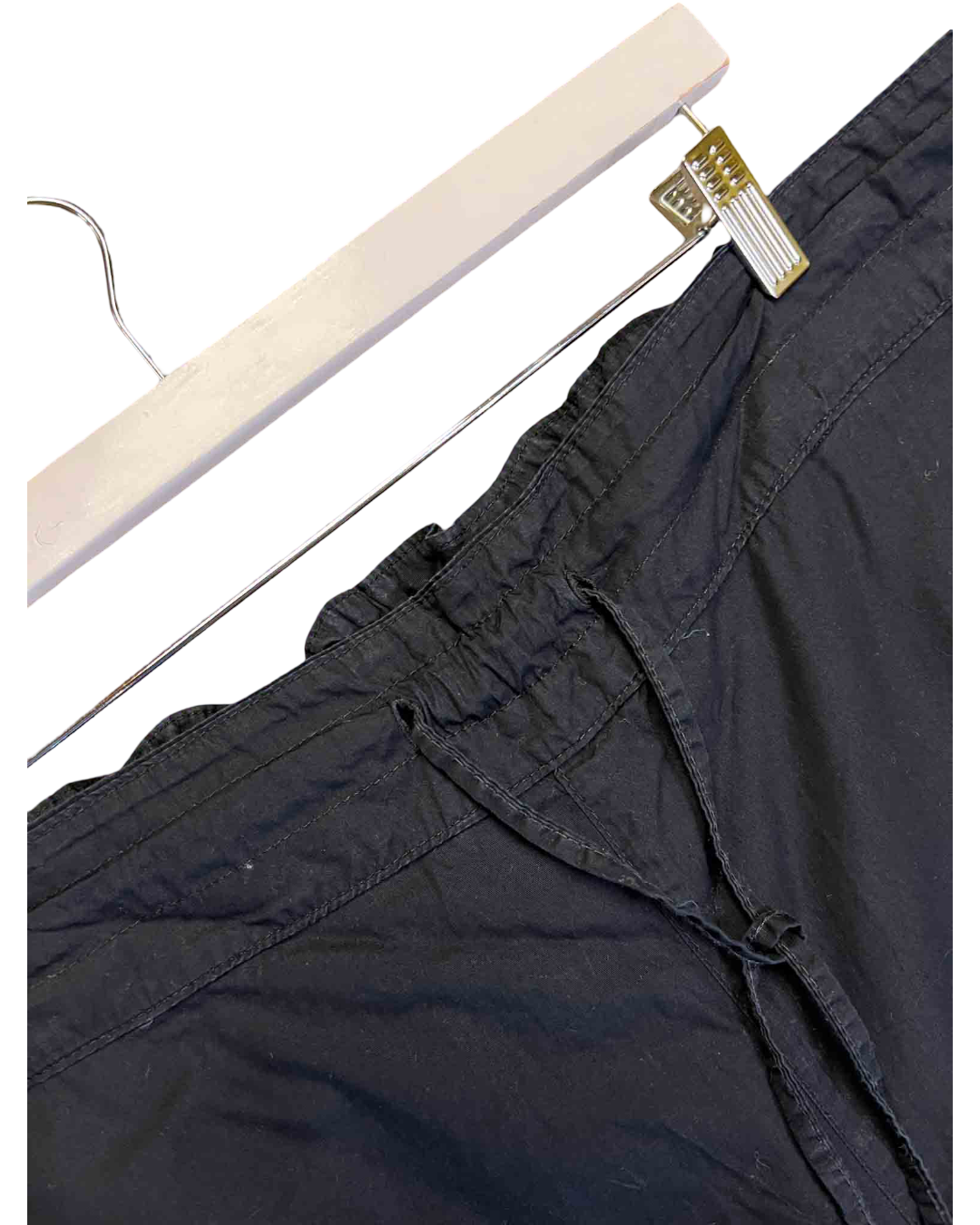 Size XL | Bassike Black Lightweight Cotton Pant