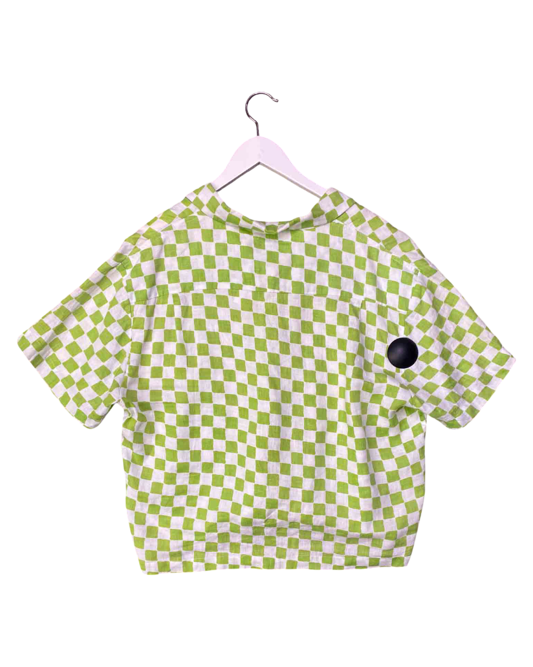 Size XL | Holiday by Emma Mulholland Green and White Linen Shirt