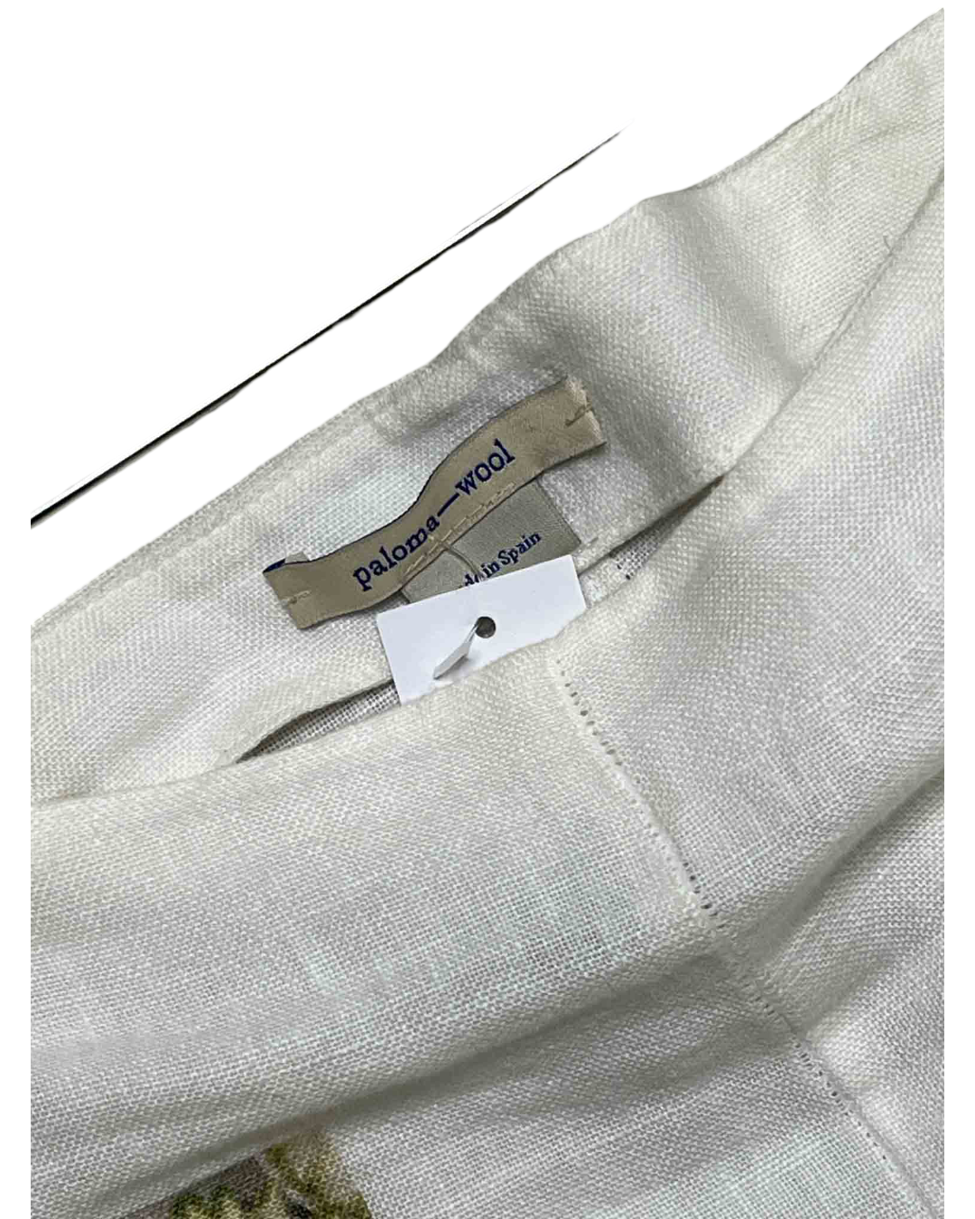 Size S |  Paloma Wool White Linen Bamni Photo Print Pants