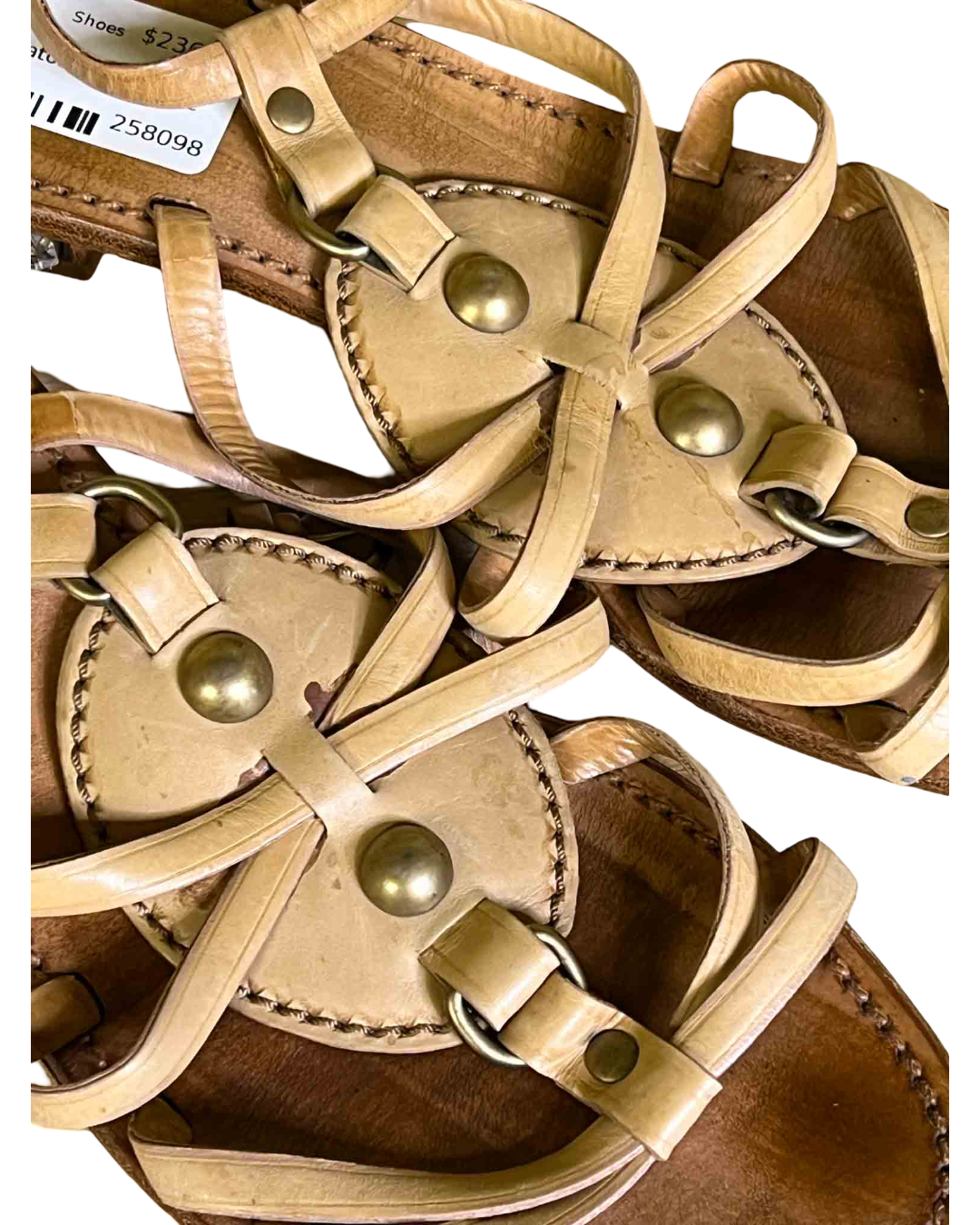 Size 37 | Miu Miu Tan Leather Strappy Sandals