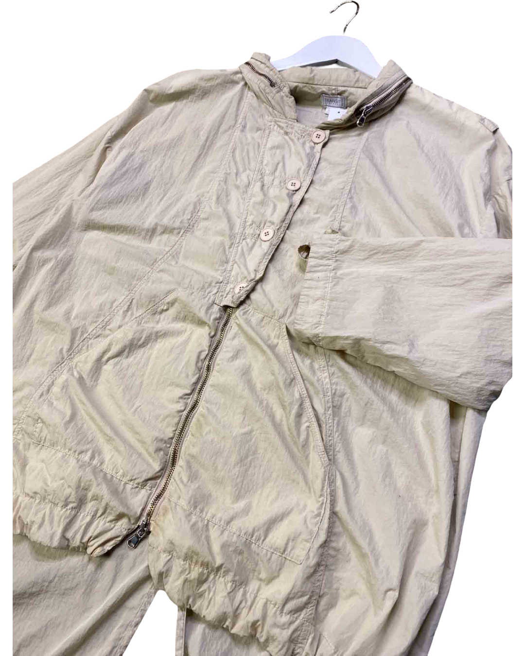 Size S | Transit Par Such Beige Windbreaker Jacket