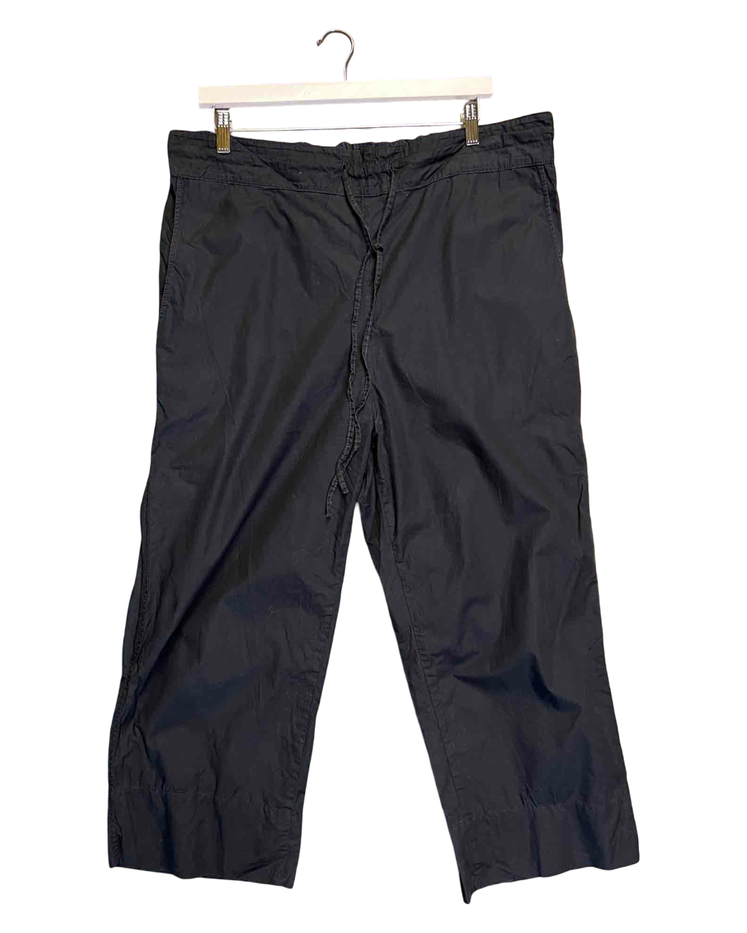 Size XL | Bassike Black Lightweight Cotton Pant
