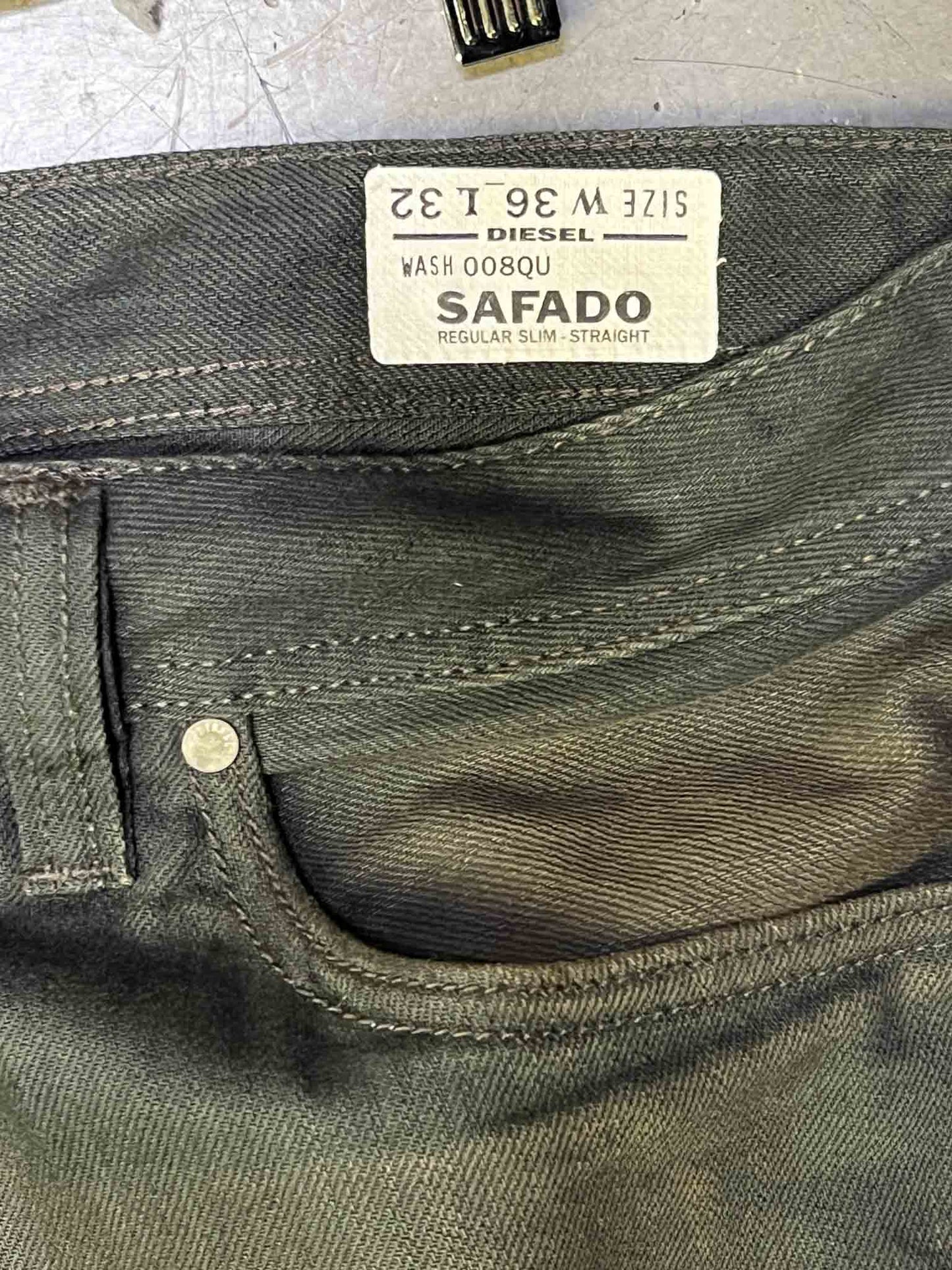 Size 36 | Diesel Olive Straight Leg Jeans