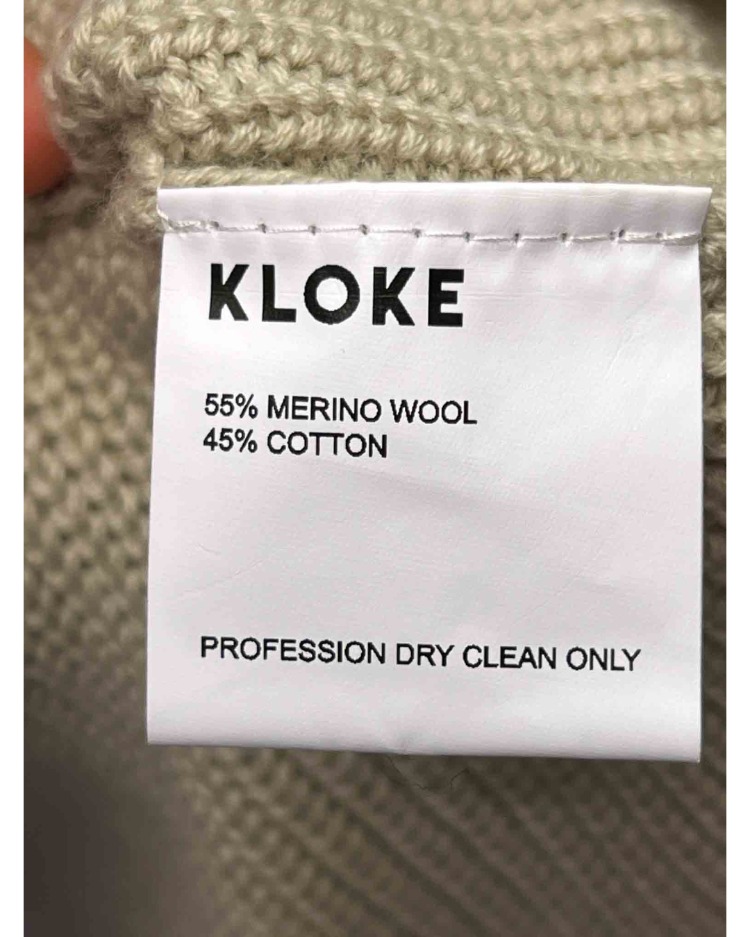 Size XS | Kloke Beige Merino Wool Blend Knit Vest