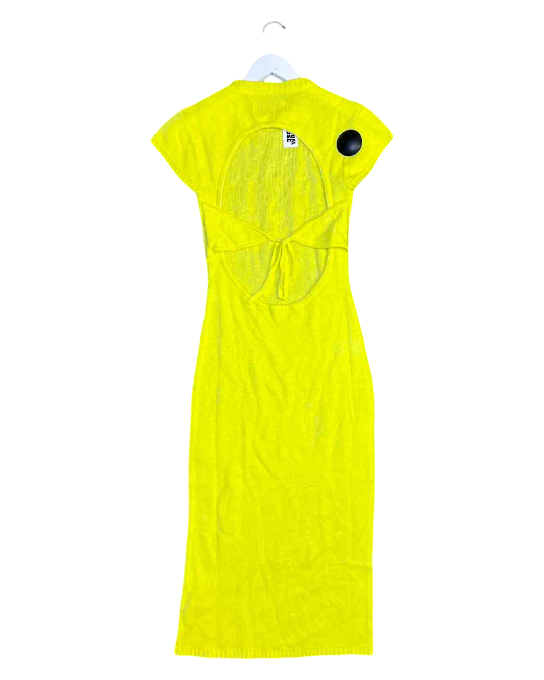 Size S | Arthur Neon Yellow Knitted Midi Dress