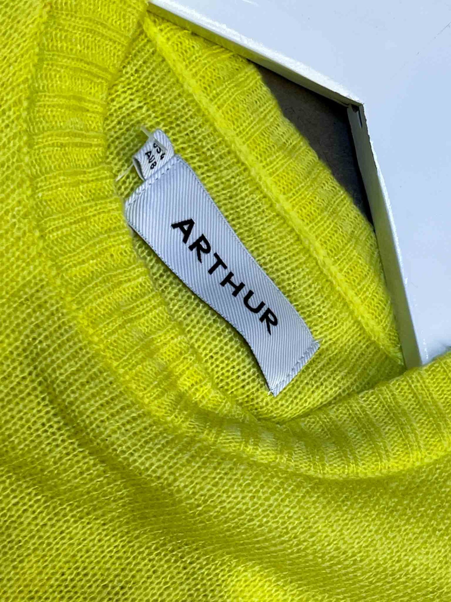 Size S | Arthur Neon Yellow Knitted Midi Dress