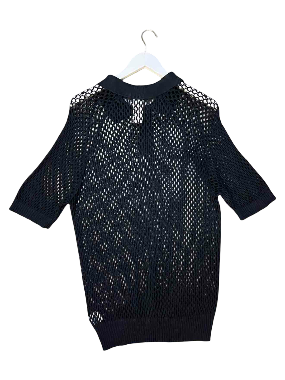 Size S | Silk Laundry Silk/Cotton Longline Mesh Top