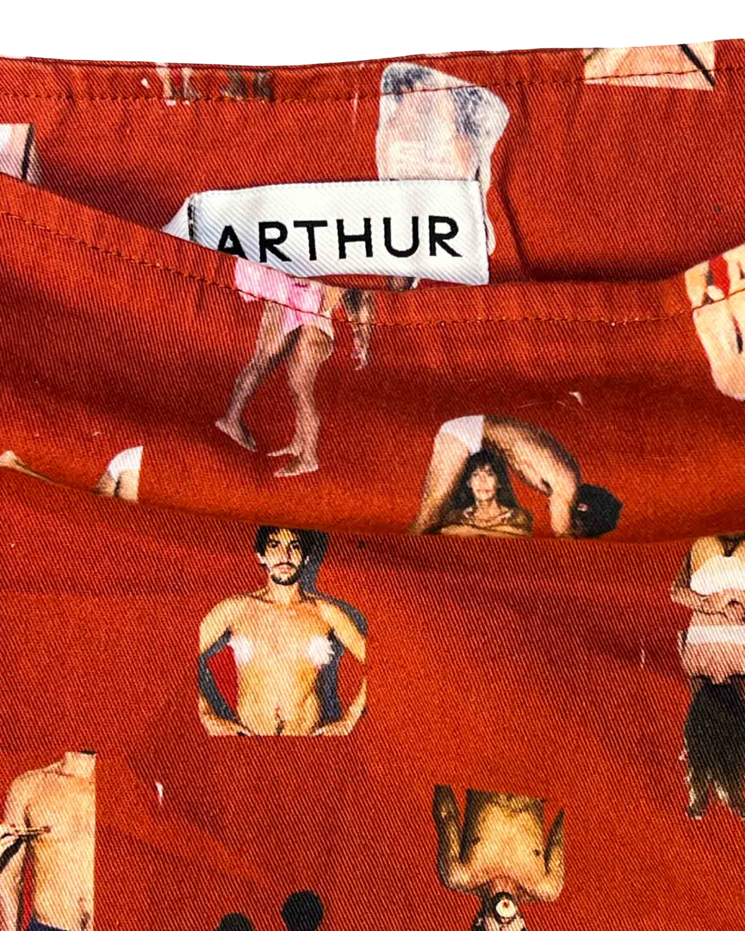 Size 10 (M) | Arthur Red Cotton People Graphic Wrap Skirt