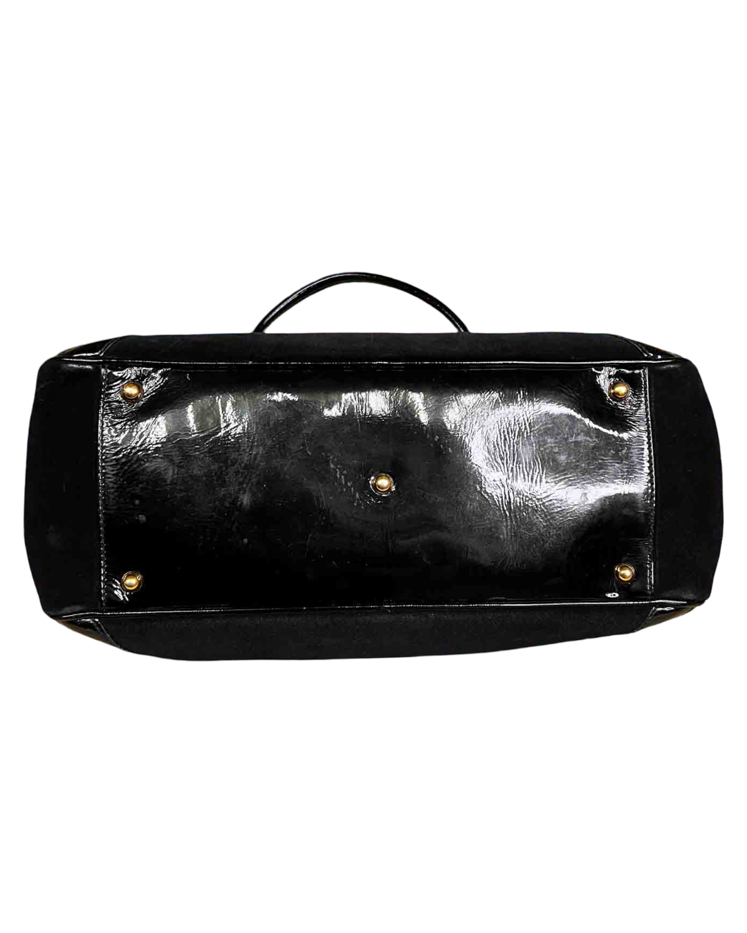 Gucci Black Suede/Patent Horsebit Wave Bag