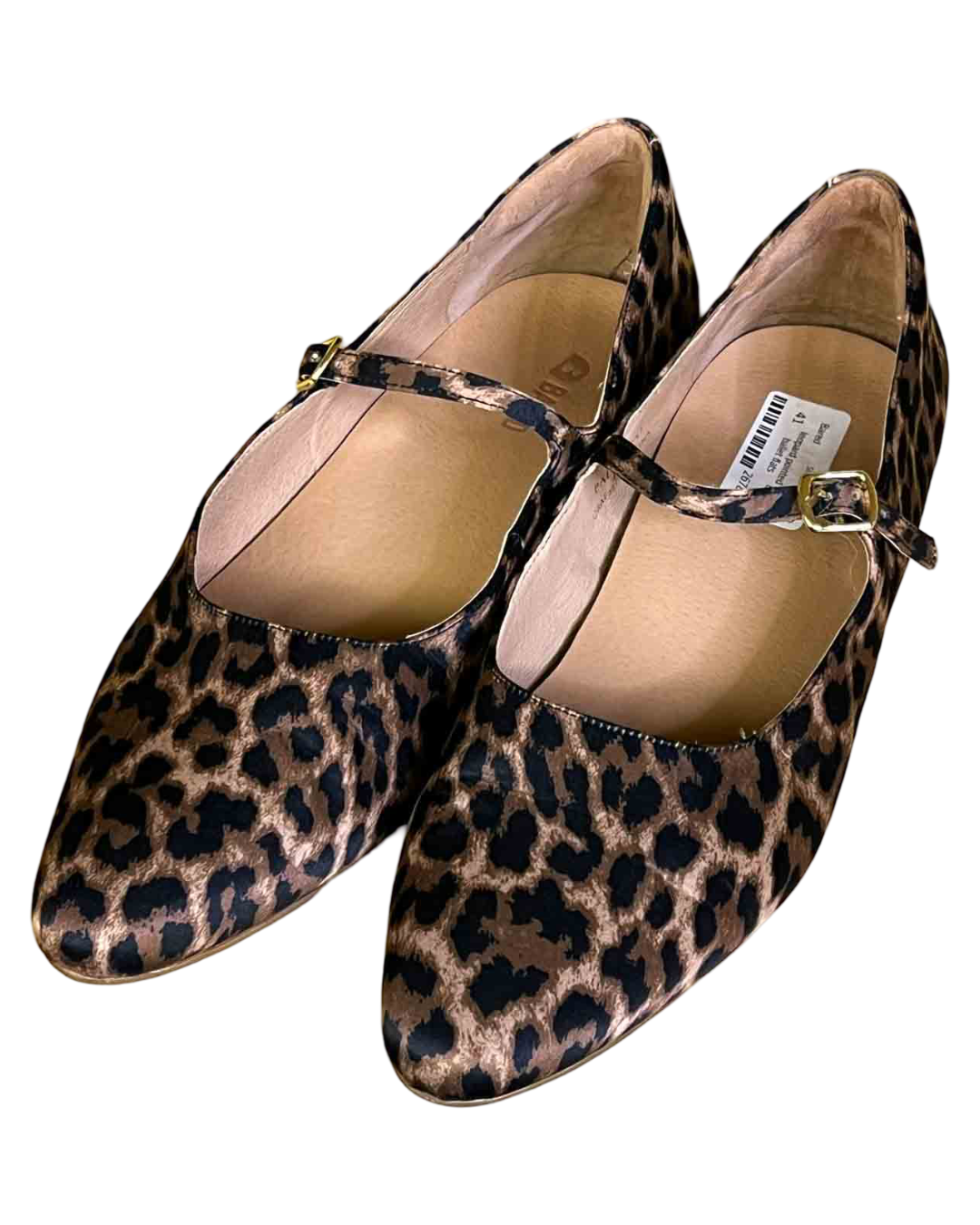 Size 41 | Bared Leopard Print Palmchat Satin Ballet Flats