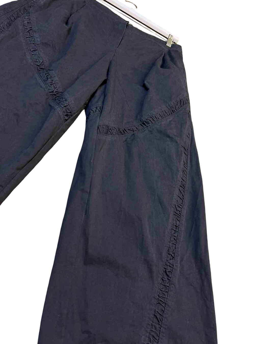 Size M | Deiji Studios Black Organic Cotton Ruffle Pants