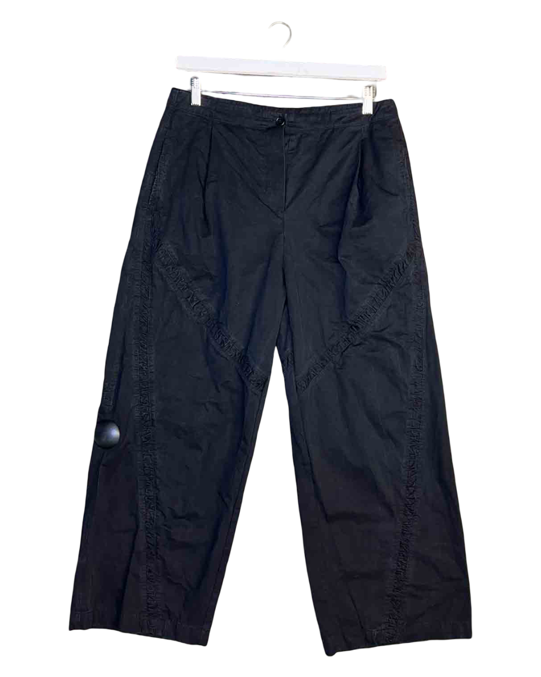 Size M | Deiji Studios Black Organic Cotton Ruffle Pants