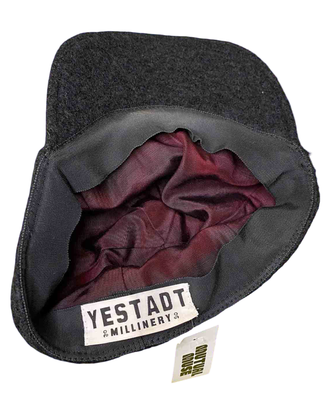 Yestadt Millinery Black Boiled Wool Baseball Cap