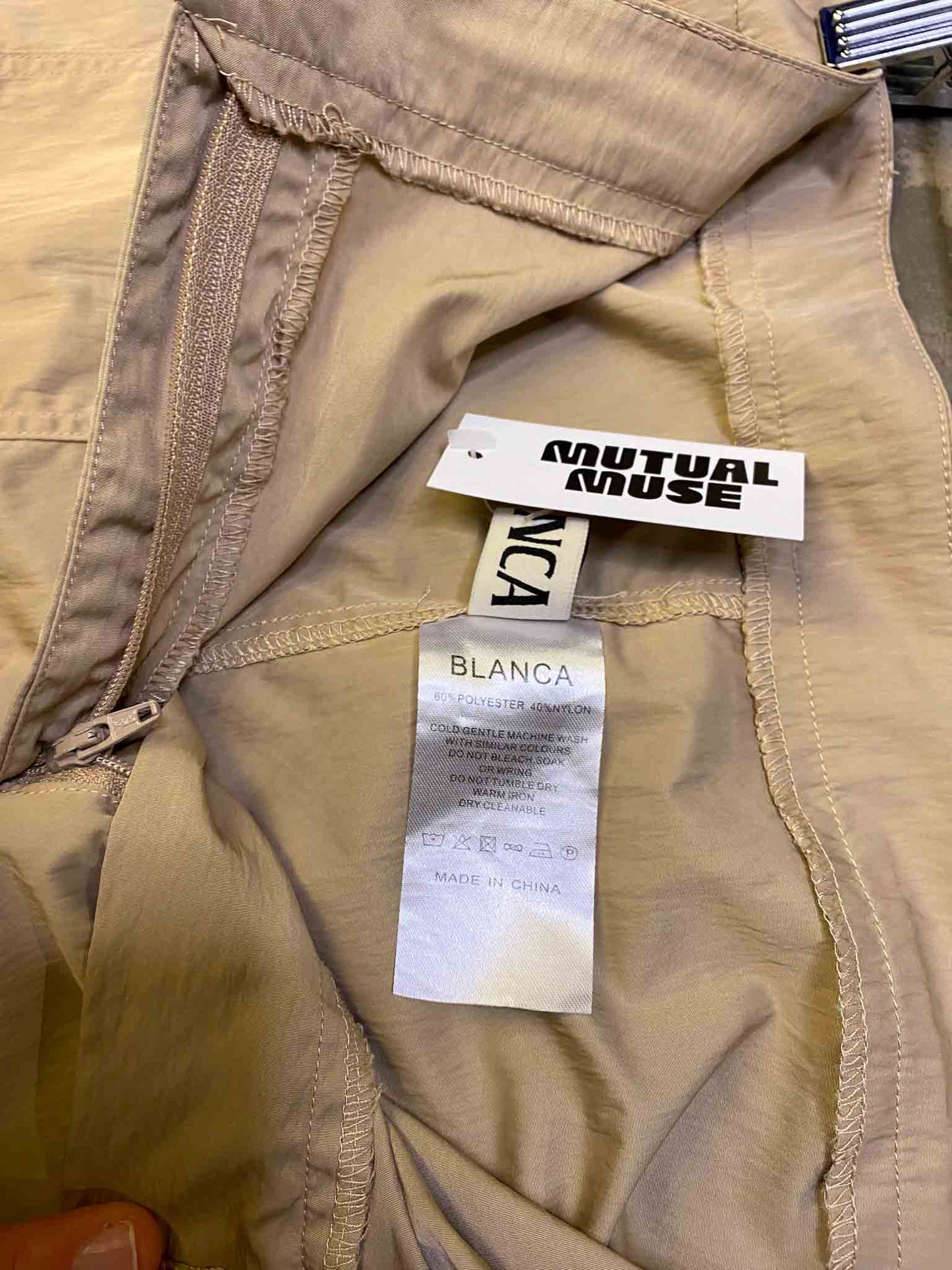 Size S | Beige Blanca Cargo Skirt