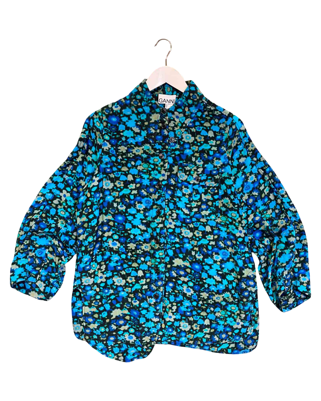 Size 38 (M) |  Ganni Floral Viscose Shirt