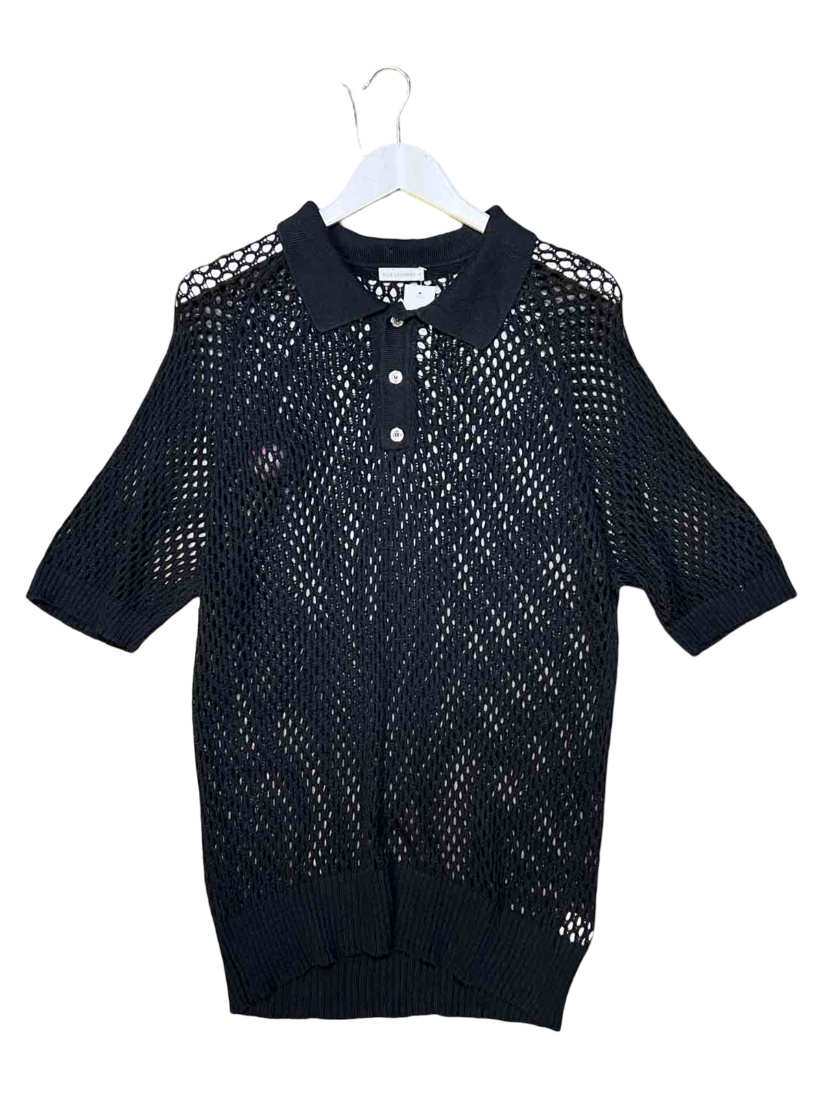 Size S | Silk Laundry Silk/Cotton Longline Mesh Top