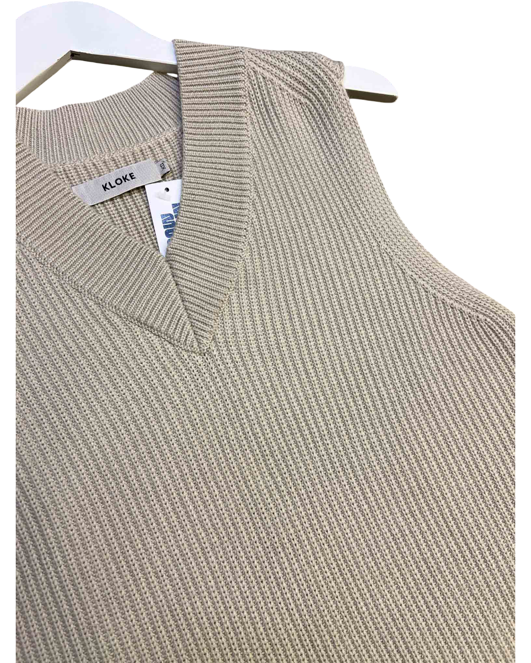 Size XS | Kloke Beige Merino Wool Blend Knit Vest
