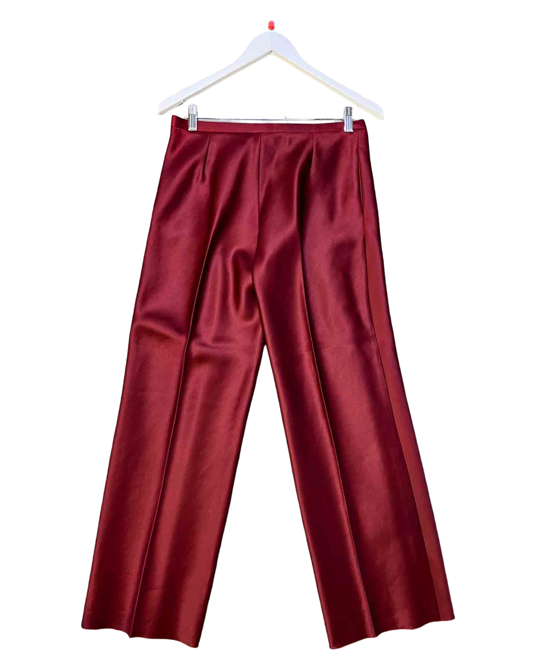 Size S | The Row Burgundy Satin Pants