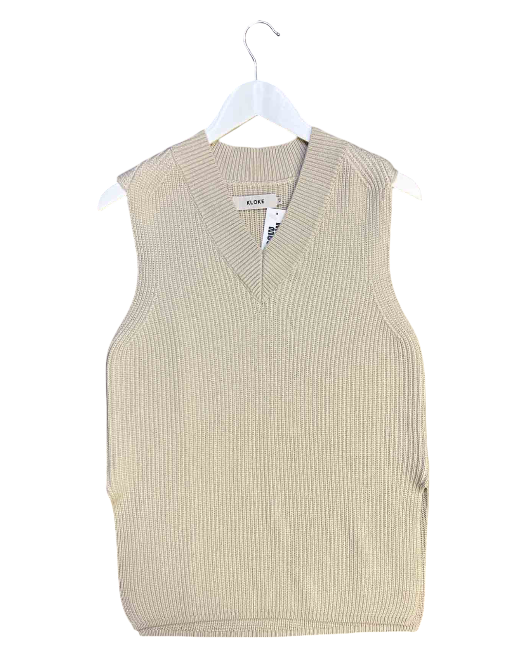 Size XS | Kloke Beige Merino Wool Blend Knit Vest