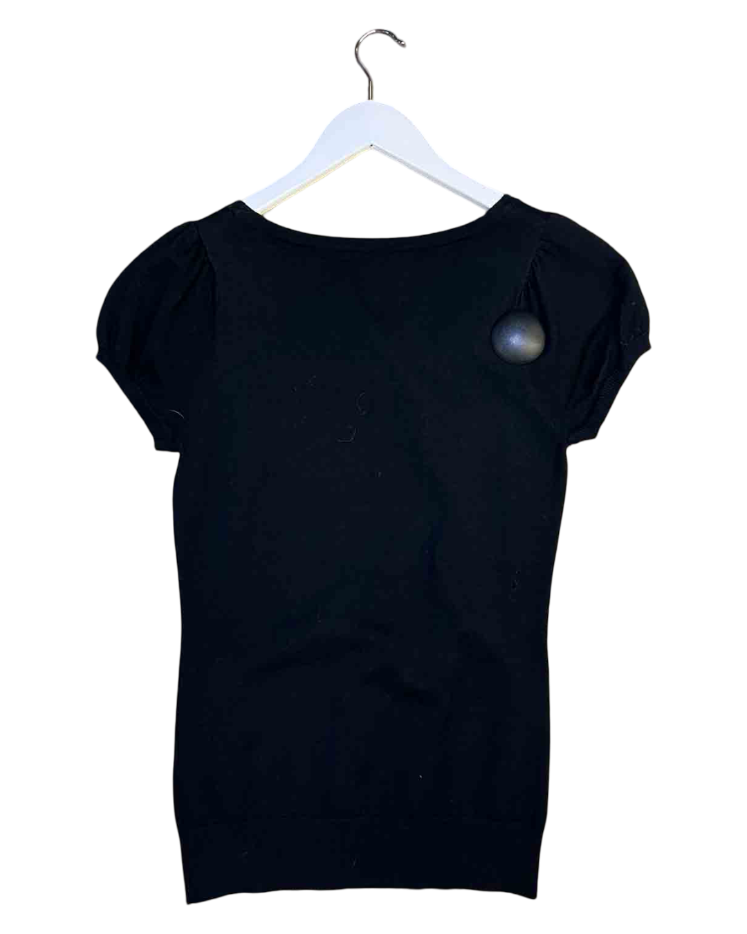 Size XS | Laura Ashley Black Satin Flower Top