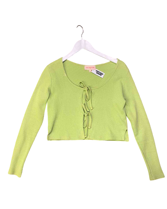 Size L | Lisa Says Gah Green Waffle Mia Lounge Top