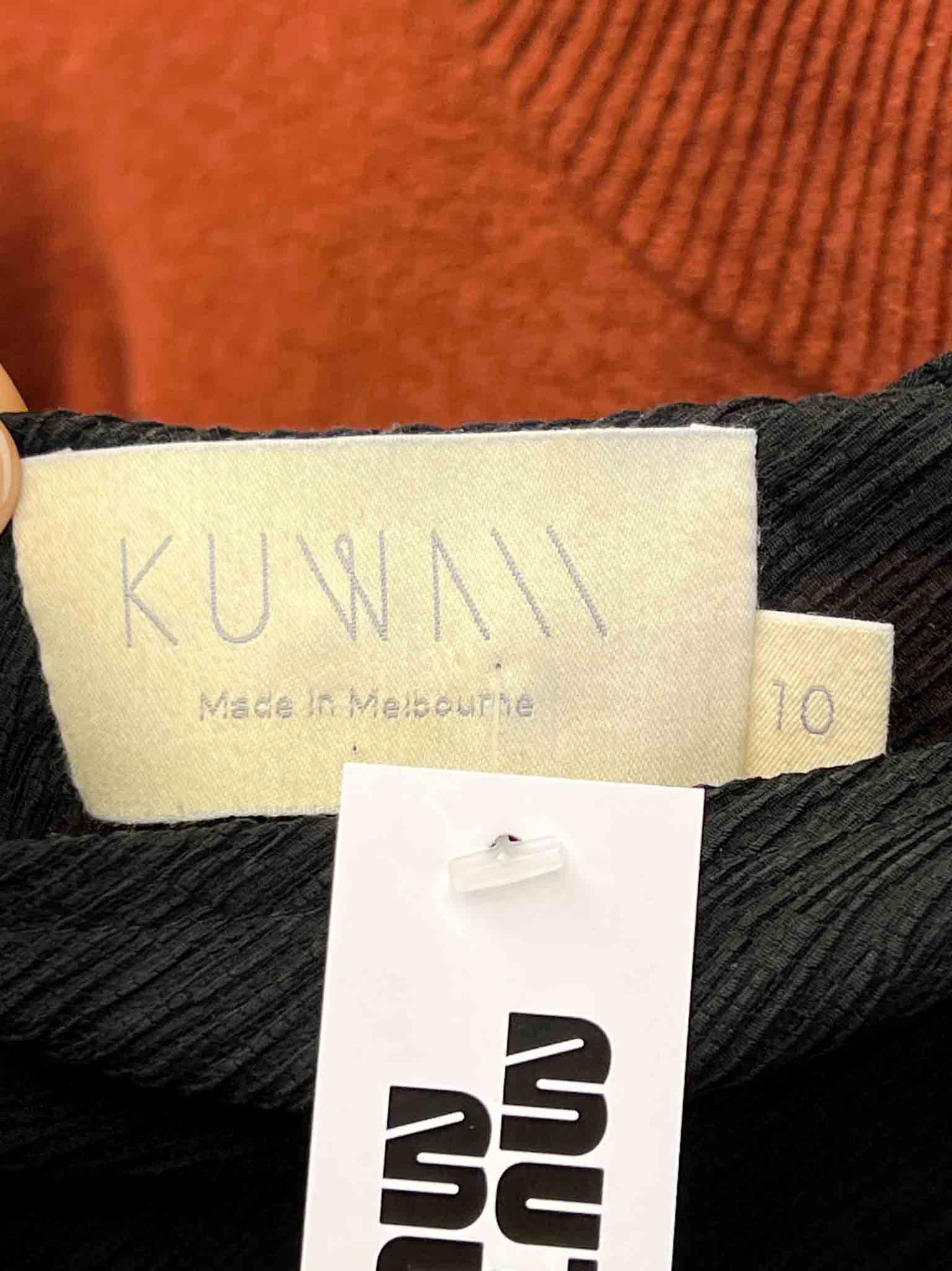 Size 10 (M) | Kuwaii Black Textured Midi Skirt