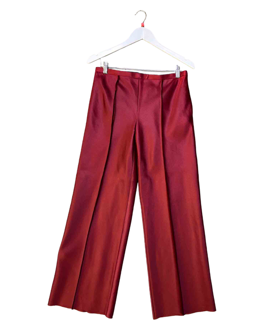 Size S | The Row Burgundy Satin Pants