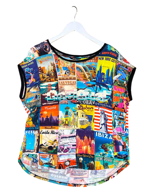 Size L | Desigual Phoebe Postcards Top