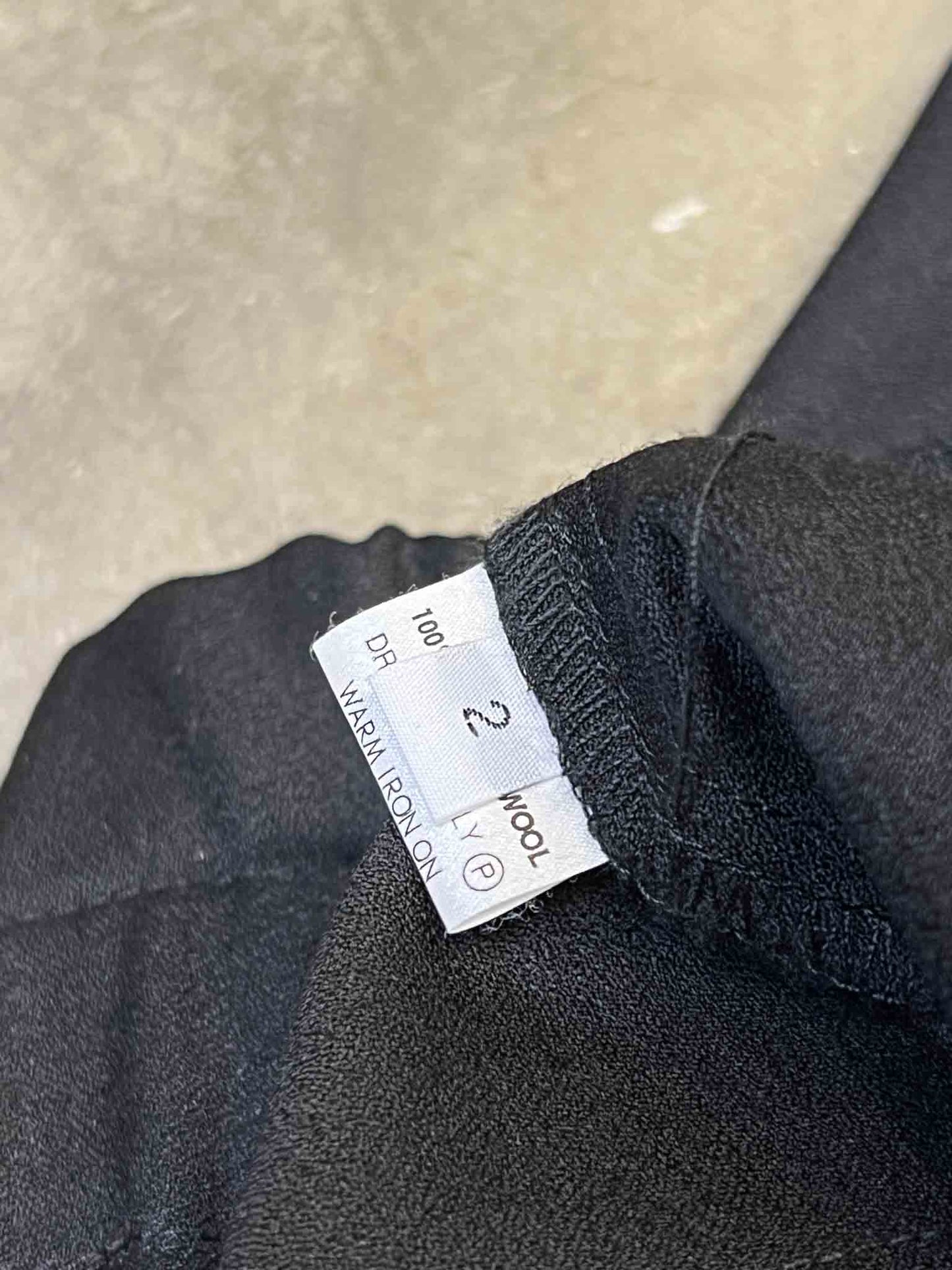 Size 2 (M) | MM Sohn Black Merino Wool Cropped Pants
