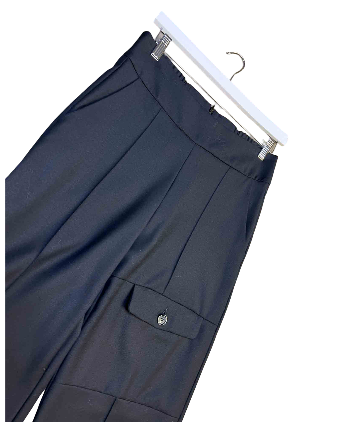 Size 2 (M) | MM Sohn Black Merino Wool Cropped Pants
