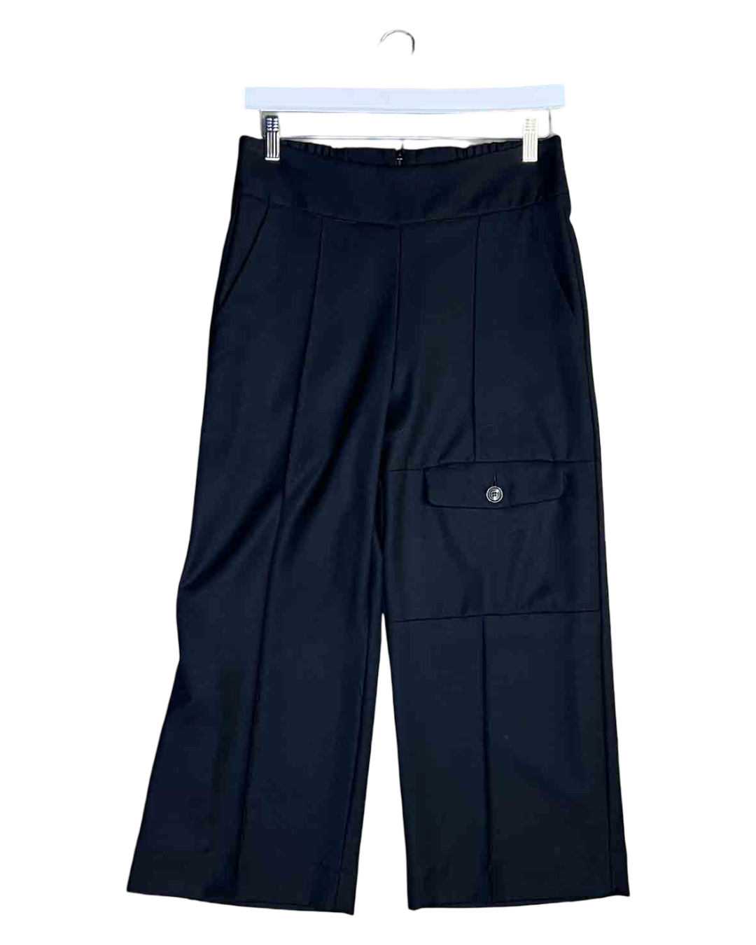 Size 2 (M) | MM Sohn Black Merino Wool Cropped Pants