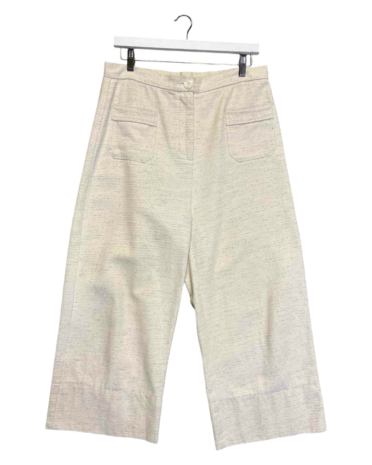 Size XL | Bul Cream Speckled Wide Leg Sailor Pant