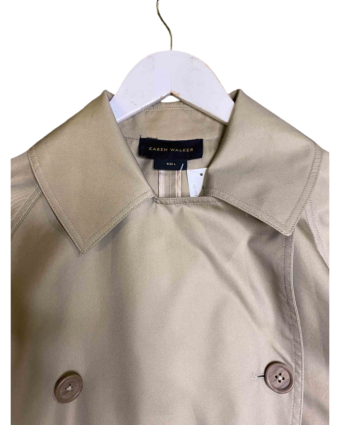 Size L | Karen Walker Beige Double Breasted Trench Coat