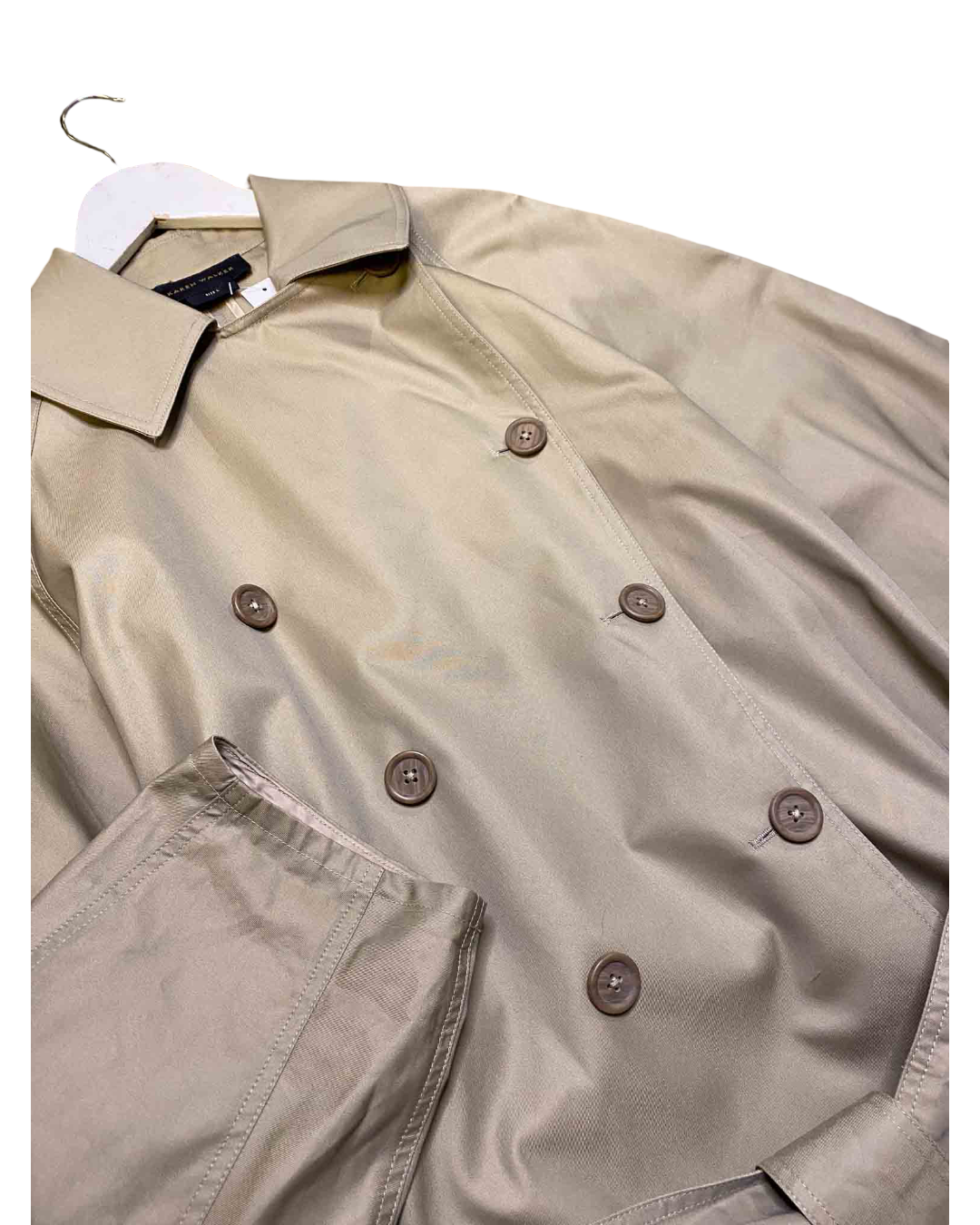 Size L | Karen Walker Beige Double Breasted Trench Coat