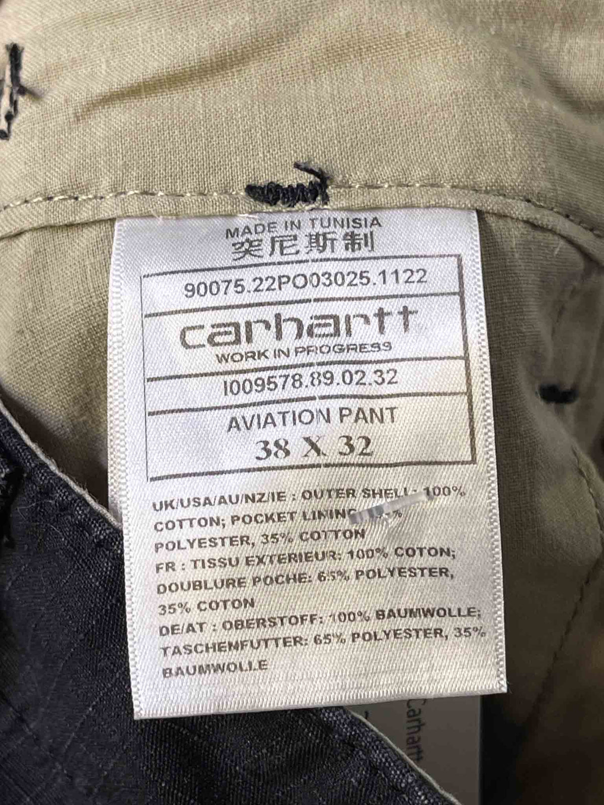 Size 38 | Carhartt Aviation Washed Cotton Cargo Pants