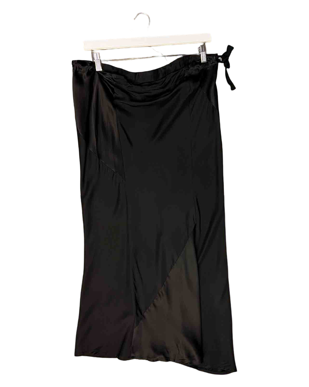 Size M | Alpha60 Black Silk Maxi Skirt