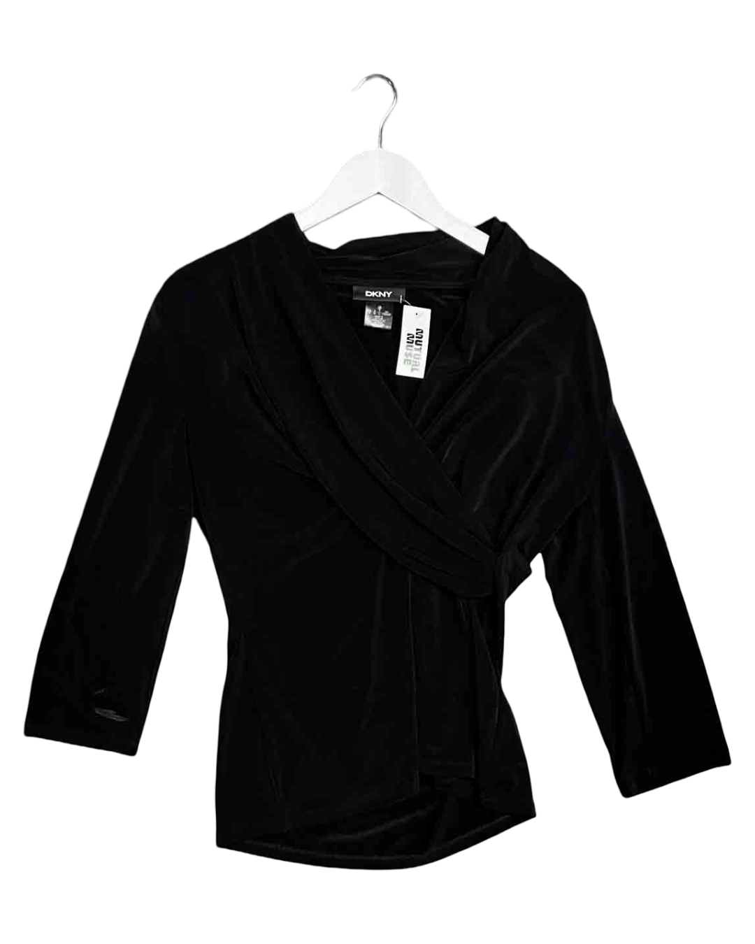 Size L | DKNY Black Wrap Top