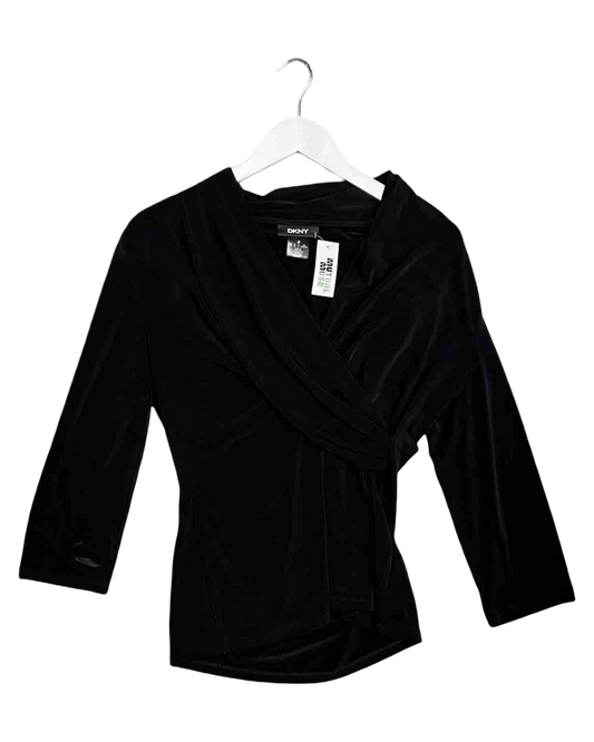 Size L | DKNY Black Wrap Top