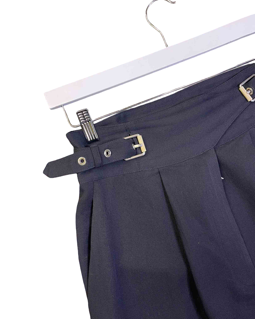 Size M |  Dion Lee Black Pleated Buckle Wide leg Pants