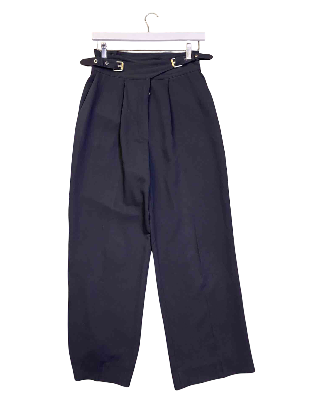 Size M |  Dion Lee Black Pleated Buckle Wide leg Pants