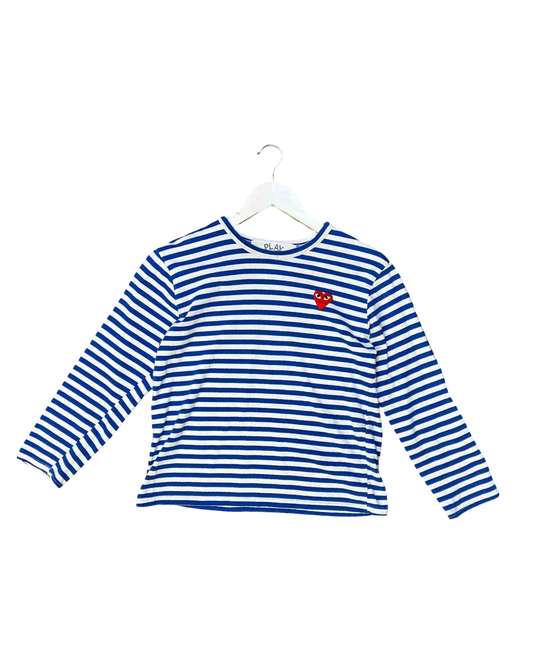 Size S | Comme Des Garcons Play Blue/White Striped T-shirt